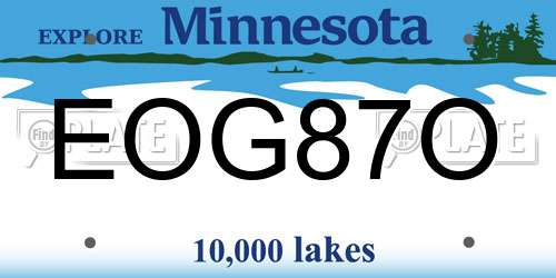 EOG87O Minnesota License Plate