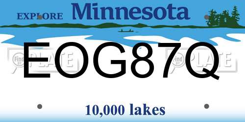 EOG87Q Minnesota License Plate