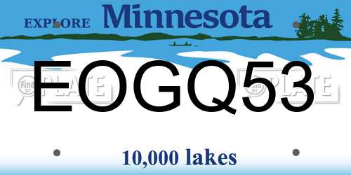 EOGQ53 Minnesota License Plate