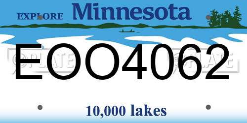 EOO4062 Minnesota License Plate