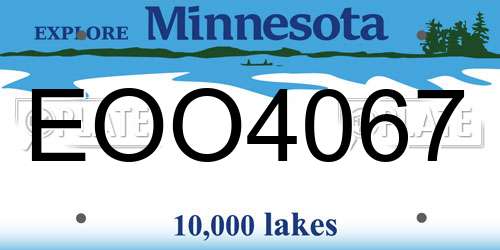 EOO4067 Minnesota License Plate