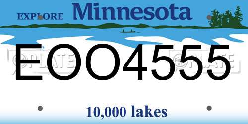 EOO4555 Minnesota License Plate