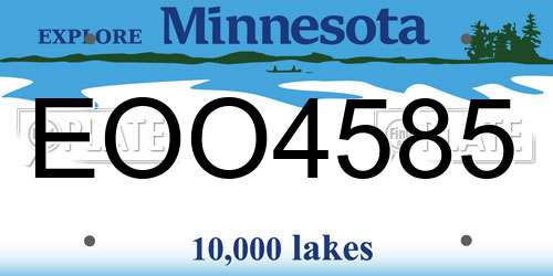 EOO4585 Minnesota License Plate