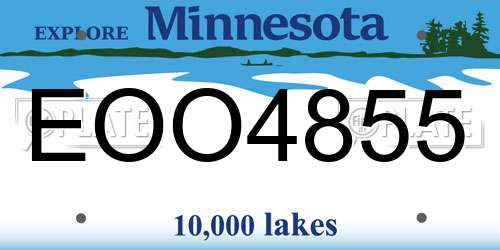 EOO4855 Minnesota License Plate