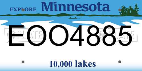 EOO4885 Minnesota License Plate