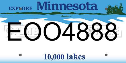 EOO4888 Minnesota License Plate