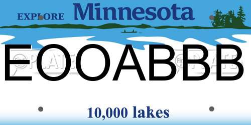 EOOABBB Minnesota License Plate