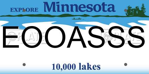 EOOASSS Minnesota License Plate