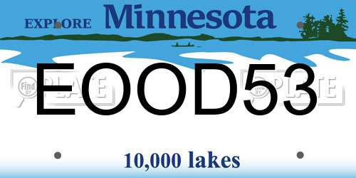 EOOD53 Minnesota License Plate