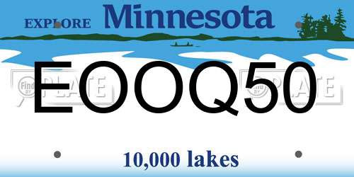 EOOQ50 Minnesota License Plate