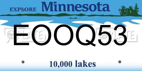 EOOQ53 Minnesota License Plate