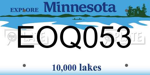 EOQ053 Minnesota License Plate