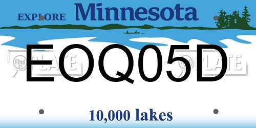 EOQ05D Minnesota License Plate