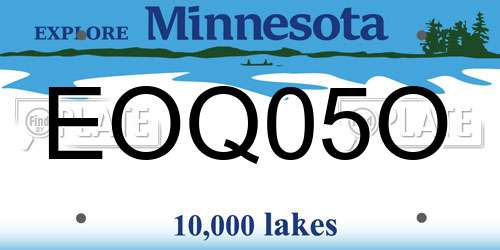EOQ05O Minnesota License Plate
