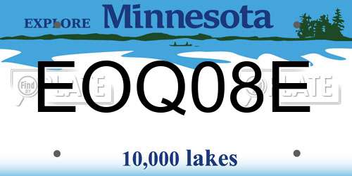 EOQ08E Minnesota License Plate