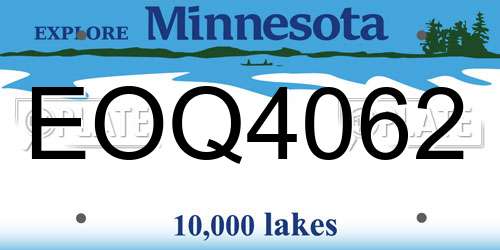 EOQ4062 Minnesota License Plate
