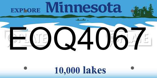 EOQ4067 Minnesota License Plate