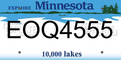 EOQ4555 Minnesota License Plate