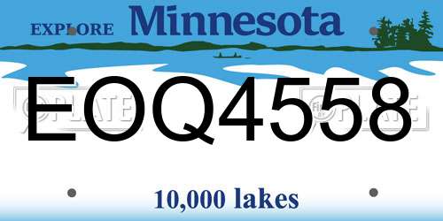 EOQ4558 Minnesota License Plate