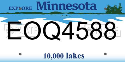 EOQ4588 Minnesota License Plate