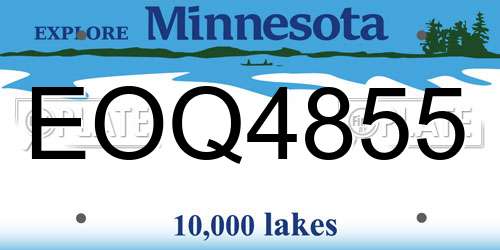 EOQ4855 Minnesota License Plate