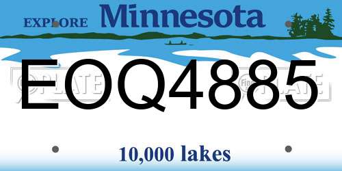 EOQ4885 Minnesota License Plate