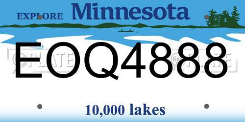 EOQ4888 Minnesota License Plate