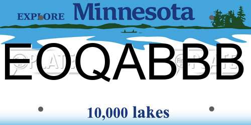 EOQABBB Minnesota License Plate