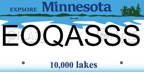 EOQASSS Minnesota License Plate