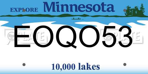 EOQO53 Minnesota License Plate