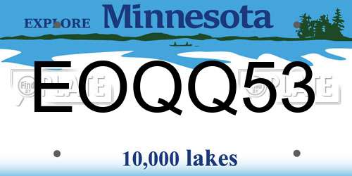 EOQQ53 Minnesota License Plate