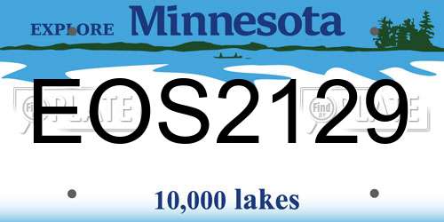 EOS2129 Minnesota License Plate