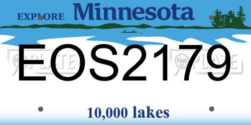 EOS2179 Minnesota License Plate