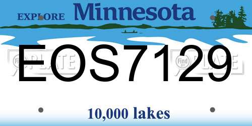 EOS7129 Minnesota License Plate