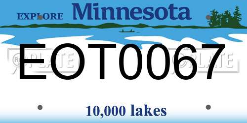 EOT0067 Minnesota License Plate
