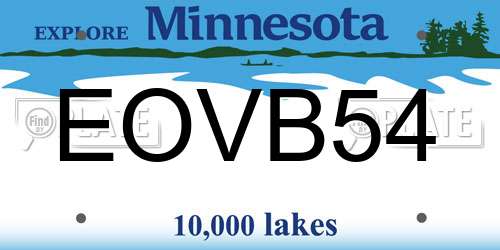 EOVB54 Minnesota License Plate