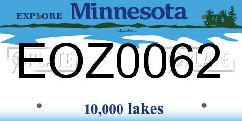 EOZ0062 Minnesota License Plate