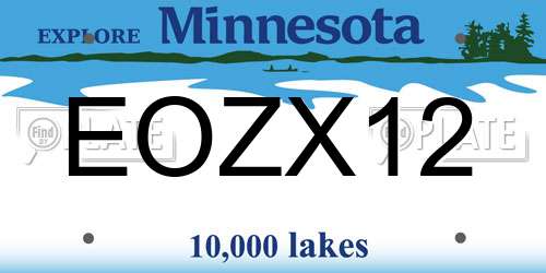 EOZX12 Minnesota License Plate