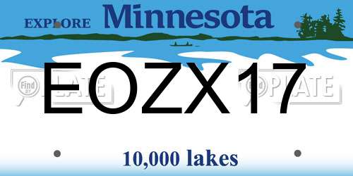 EOZX17 Minnesota License Plate