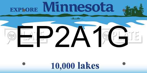 EP2A1G Minnesota License Plate