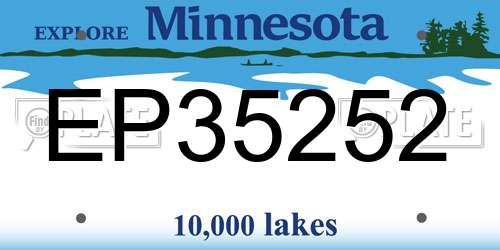 EP35252 Minnesota License Plate
