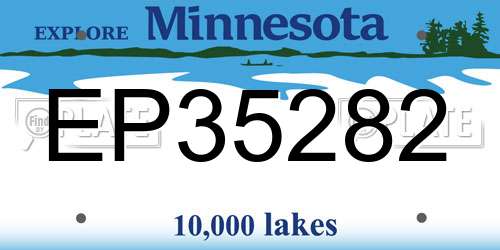 EP35282 Minnesota License Plate