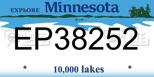 EP38252 Minnesota License Plate