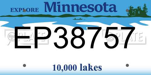 EP38757 Minnesota License Plate