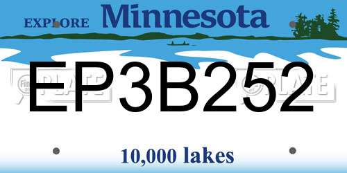 EP3B252 Minnesota License Plate