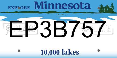 EP3B757 Minnesota License Plate