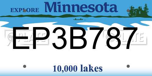 EP3B787 Minnesota License Plate
