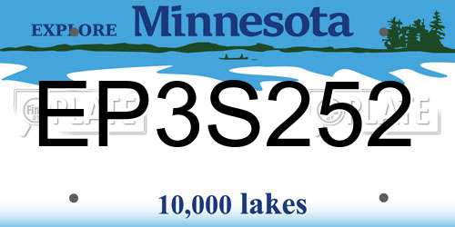 EP3S252 Minnesota License Plate