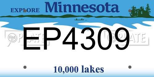EP4309 Minnesota License Plate