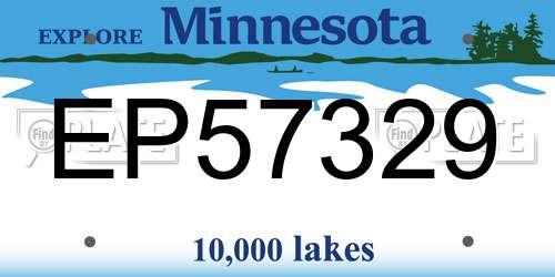 EP57329 Minnesota License Plate